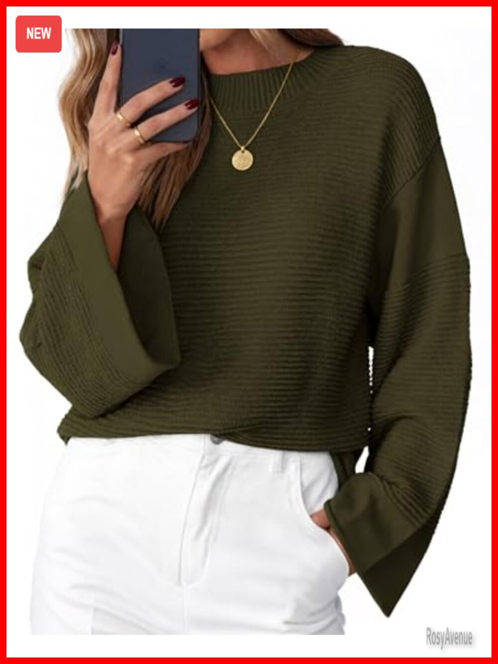 Oversized Chunky Ribbed Knit Pullover Sweater Long Sleeve